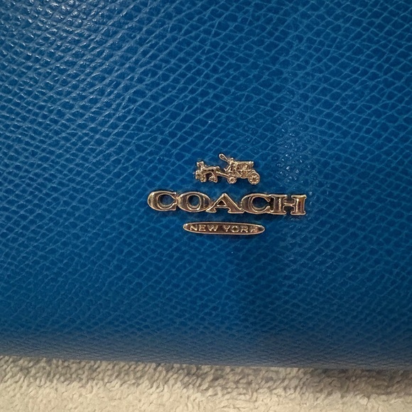 Coach Blue Leather Tote Bag - Picture 2 of 4